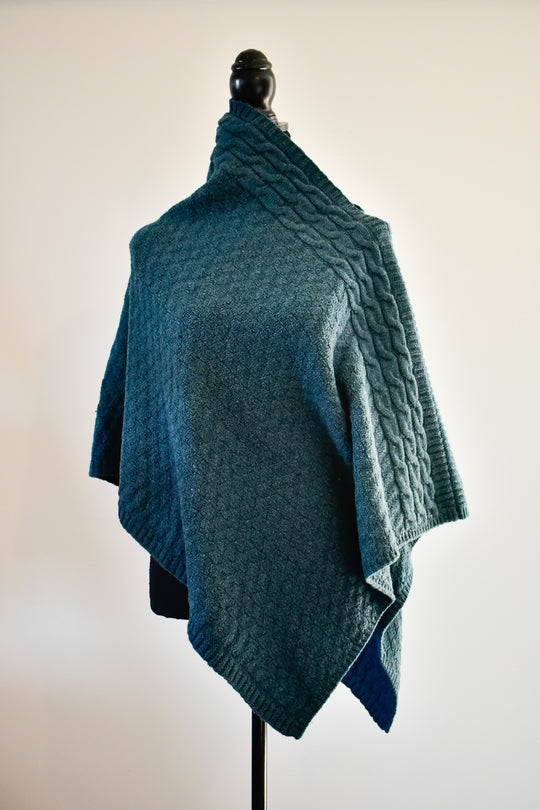 Cable Accent Alpaca Merino Blend Poncho